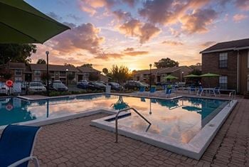 Outdoor pool with sundeck